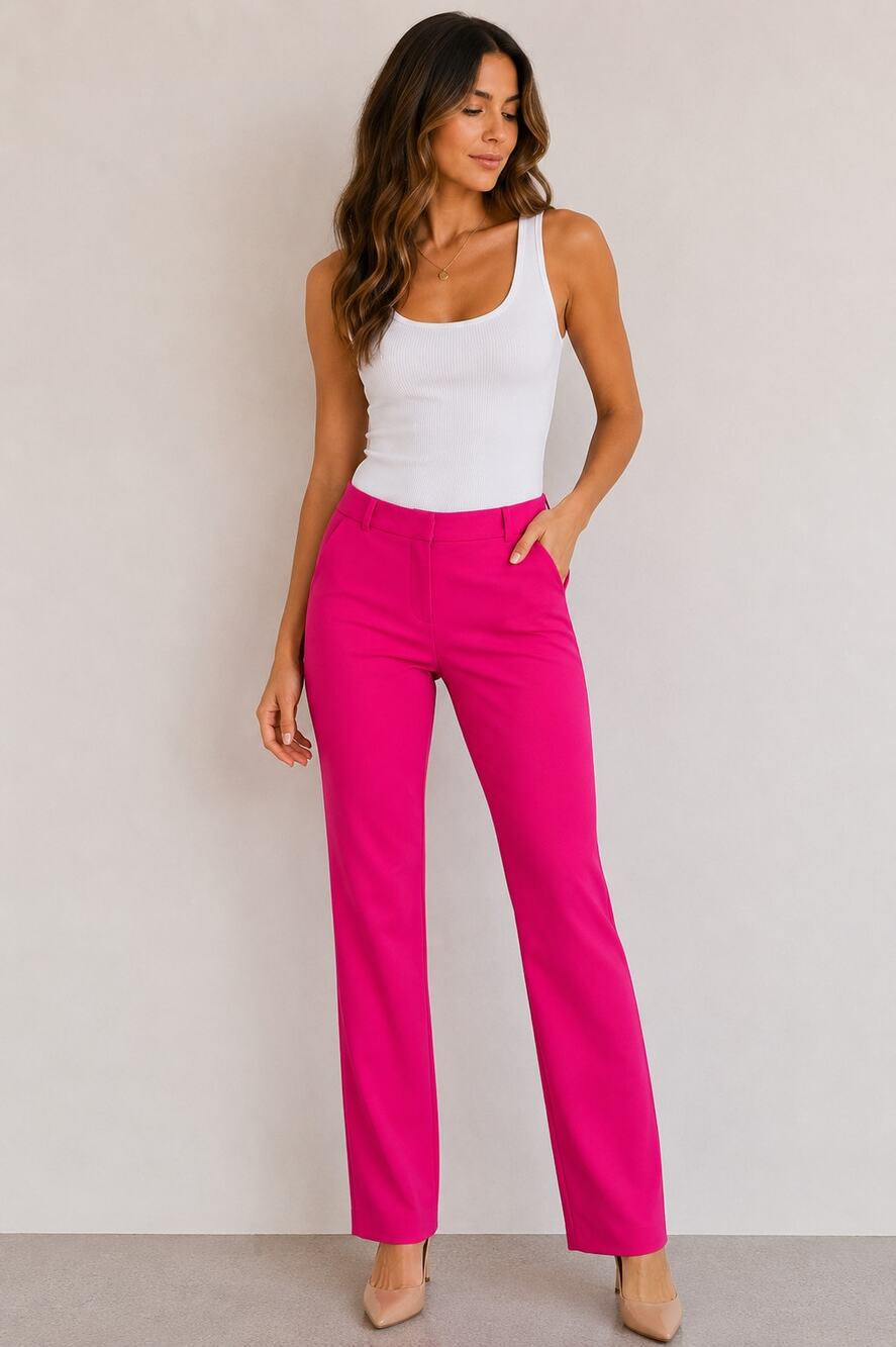 New York & Company NWOT 7th Avenue Design Studio Pink Straight Leg Dress Pants
